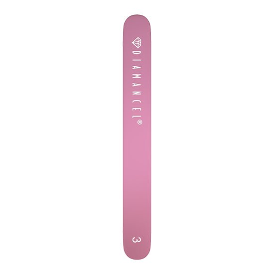 Pink back of coarse file Diamancel #3 for thick natural nails or gel, resin, acrylic nails. Diamancel Europe