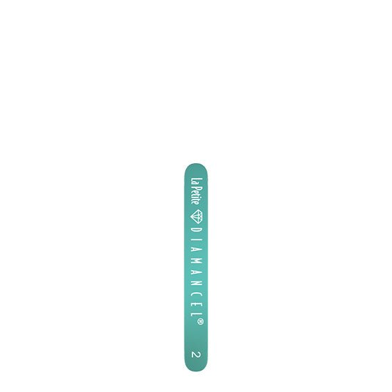 Turquoise back of nail file La Petite Diamancel 2 designed to file natural nails, in pocket size 10,6 cm. Diamancel Europe