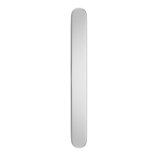 front view of the Diamancel file 1. It is designed to file the fragile or thin natural nails. This file has a fine real diamond grit and a regular size 18 cm